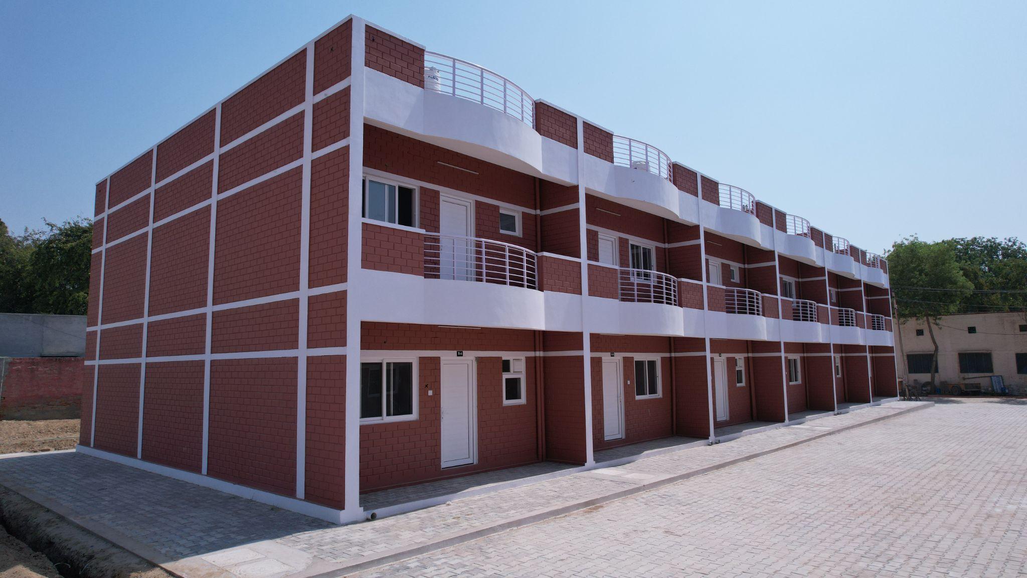 Completed row of homes